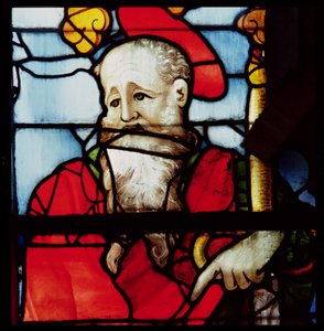 Saint Paul, détail de la fenêtre représentant les quatre évangélistes et quatre docteurs de l